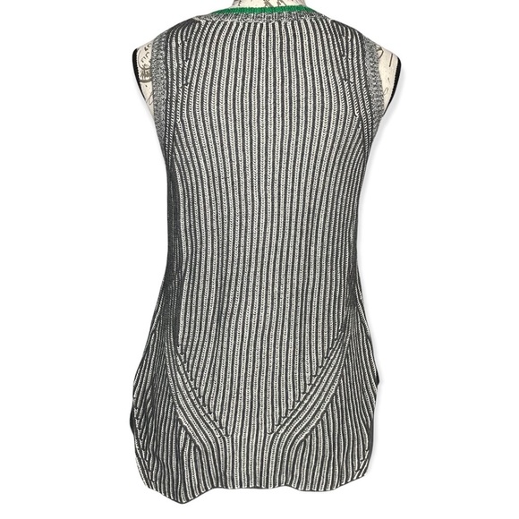Cabi sleeveless knit trident sweater vest gray and green size small style # 885 - Picture 4 of 6